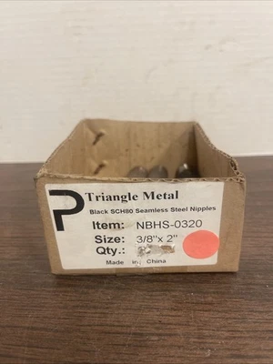 Lot/5 3/8” X 2” X-HVY Black SMLS Pipe Nipple