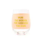 Say What - Wine Glass: Mum The Icon - Glass - Novelty Drinkware