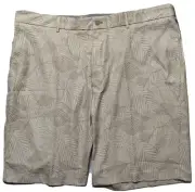 WALTER HAGEN Perfect 11 Men 42 Light Khaki Leaves AOP 10" Golf Shorts NEW