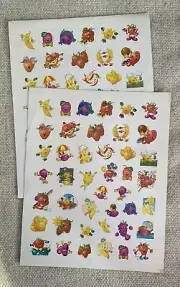 Vtg Highlights Sticker Sheet Full Page 43 Fruit Scented SCRATCH & SNIFF~2 Sheets