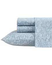 Laura Ashley 200 Thread Count Heirloom Ditzy Cotton Percale Sheet Set