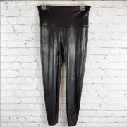 Spanx NWT 2437 Black Faux Leather Leggings L (179)
