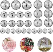 27 Pcs Mirror Disco Ball, Disco Ball, Disco Cake Topper, Disco Party Cake Topper, Disco Ball Cake Decoration, 70's Disco Cake Decoration, Disco Ball Toppers Saturday Night Party Supplies (27 Pcs)