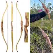 62" Archery Traditional Bow 30-60lbs Longbow One Piece RH Wood Hunting Target