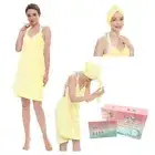 Women Spa Bath Body Wrap Set Microfibre Towel Bathrobe Fast Dry Hair Drying Set