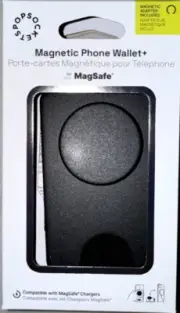 PopSockets Magnetic Phone Wallet with Magsafe adapter, Popwallet+ With Grip