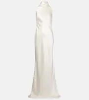 [Ralph Lauren Collection] Ralph Lauren Collection Bridal Chilton halterneck satin gown AU 14 white