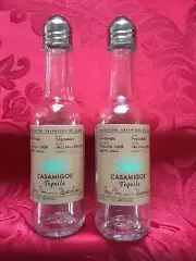 Pair CASAMIGOS Tequila Mini Liquor 50ml Bottles Upcycled SALT & PEPPER Shakers