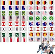 Mahjong Sets, 64X Flag Mahjong Tile, Portable Matching Blocks Table Card Playset for Gathering Adults Picnic Family Indoor Leisure Home Seaside Birthday Outdoor