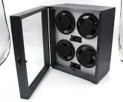 Watch Winder Box Time Machine 4 Places Light LED Blue Top Quality Elegant Disp