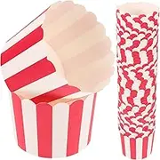 Alipis 100pcs High Temperature Resistant Decorative Muffin Cups Non Deforming Cupcake Liners for Home Bakery Baking Stylish and Striped Design