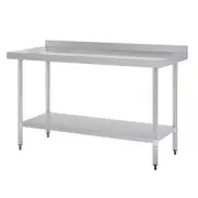Vogue Table with Upstand St/St - 1500x700x900mm 59x27 1/2x35 1/2"