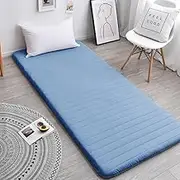 Japanese futon Mattress, Portable Folding futon Mattress for Dormitory, Sleeping mat Suitable for Adults and Children.(Blue,120 x 200 cm)