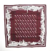 HERMES Kale 55 Scarf Les Canyohs Etoiles Gorge to Star From Silk Brown White