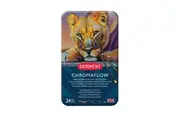 24PK Derwent Professional Artist Chromaflow Drawing Colouring Art Pencils w Tin