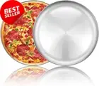 2-Pack 12" Stainless Steel Pizza Pans Round Baking Trays for Oven, Silver
