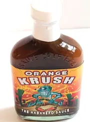 ORANGE CRUSH THE HABANERO SAUCE 5.7 OUNCE BOTTLE ORANGE KRUSH YOUR TASTE BUDS