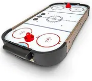 GoSports 30 Inch Table Top Air Hockey Game for Kids - Portable, Battery Operated Game Table - Oak or Black