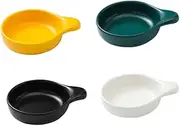 Zerodeko 4pcs Ceramic Sauce Dishes Matte Texture Condiment Plates for Appetizers Stylish and Snack Serving Bowls for Family and Restaurant Use