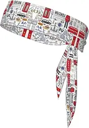 I Love London Sports Strap Double-Sided Headscarf Men's Bow Tie Sports Headscarf Running Yoga Exercise Headband