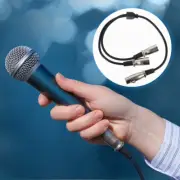 2 Pcs XLR Line Cable Splitter Dual Terminal Audio Microphone Y Cord