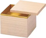 J-Kitchens Excursion Lunch Box, Made in Japan, 3-Tier, 7 Inches, White Wood Paulownia Tone, Paper, 8.9 x 8.9 x 6.7 inches (22.7 x 22.7 x 17.0 cm)