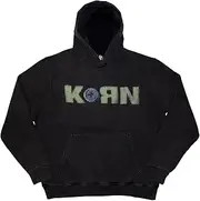 [Korn] Unisex Adult Doll Issues Back Print Stone Wash Pull Over Hoodie