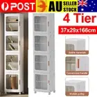 4 Tier 37cm Folding Storage Cabinet Shelf Wheels Home