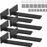 6-Pack 6 Shelf Brackets, 12 Inch, 1/4 Inch Thick (0.6 Cm), Floating Shelf