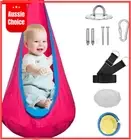 Kids Pod Swing Seat Hanging Hammock Chair with Inflatable Pillow Indoor Outdoor