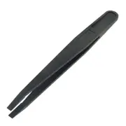 Electronics Plastic Flat Tip Anti-static Black Tweezers Tool 93305