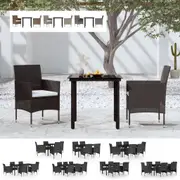 Garden Dining Set with Cushions Patio Multi Colours/Sizes 3/5/7/9 Piece vidaXL