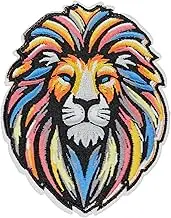 Atensils Colorful Lion Iron On Patch Iron On or Sew On Patches Perfect for Backpacks Jeans Jackets Hats & Clothes Cute Funny Cool Embroidered Appliques Patch