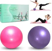 TopBine 2 Pcs Pilates Ball 23cm Small Exercise Ball Stability Ball for Yoga Barre Core Training and Physical Therapy- Comes with Inflatable Straw