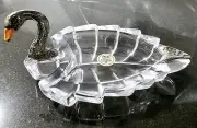 Beautiful Vintage - Royal 24% Rock (RCR) Ashtray Leaf W /Silver Duck Made...