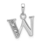 14K White Gold Diamond Letter W Initial Pendant YC1541WW