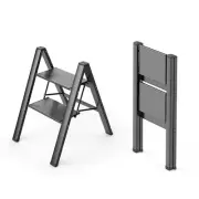 2 Step Ladder, Foldable Step Stool, Aluminum Lightweight Ladder for Home Kitc...