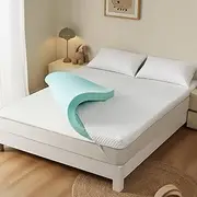 KUB 3 Inch Gel Memory Foam Cooling Mattress Topper King Size, High Density Bed Topper with Breathable Cooling Cover(White,King 78 * 80 Inch)