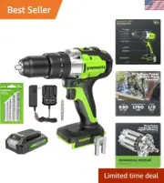 Versatile 24V Drill/Driver with High Torque and 5 Bits - Ideal for All Materials