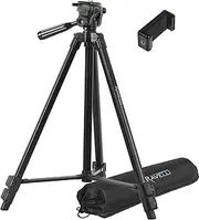 Ravelli APLT3 53" Light Weight Aluminum Tripod with Bag Includes Universal Smartphone Mount