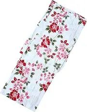 [Modern Sakura] Women's Authentic Traditional Japanese Yukata, aka Casual Kimono, Pink and Red Cherry Blossoms in White, White, One Size