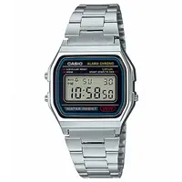 在飛比找PChome24h購物優惠-【CASIO 卡西歐】復古經典方型數位不鏽鋼腕錶/銀(A15