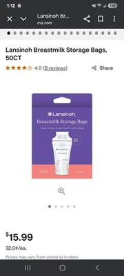 Lansinoh breastmilk storage bags 50ct (NO BOX)