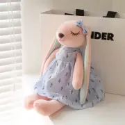 Rabbit Plush Toy Long Ear Pink Heart Stuffed Animal Soft Comfort Doll Throw Pill