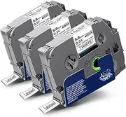 Welabel 3X Compatible Label Tape Replacement for Brother Heat Shrink Tube HSe-221 HSe221 8.8mm for Brother P-Touch PT-E100 PT-E110 PT-E300 PT-E500 PT-E550W PT-P750W PT-D600 PT-H200, Black on White