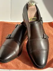 $1,245.00 Santoni Double Monk Strap Calfskin Nappa Loafer Size 9.5/10 US/43 EU