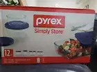 Pyrex Simply Store 12pc Round Rectangle Glass Storage Container Set Pastel Lids