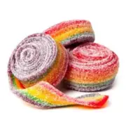 Rainbow Sour Rolled Belts Retro Sweets by NY Candy - FREE SHIP