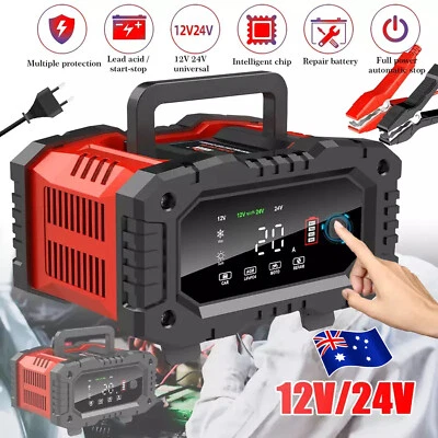 20Amp Smart Automatic Battery Charger 12V/24V Lifepo4 Lead-Acid AGM/Gel Auto OZ