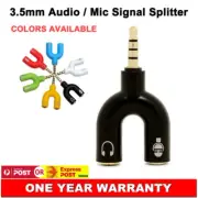 3.5mm Male to 2 Female Stereo Audio Mic Splitter AUX Earphone Adapter Connector